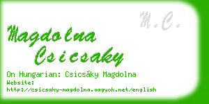 magdolna csicsaky business card