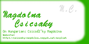 magdolna csicsaky business card